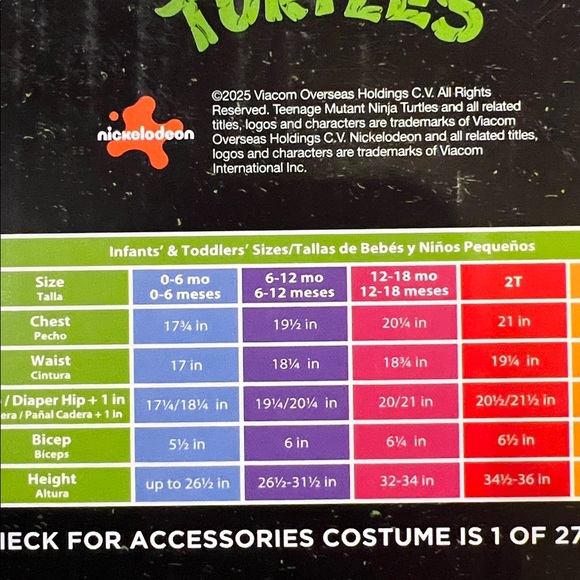 Nickelodeon Teenage Mutant Ninja Turtles 4-in-1 Halloween Costume 2T toddlers - Picture 4 of 5